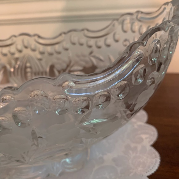Dining Lead Crystal Oval Decorative Bowl Nwot Poshmark
